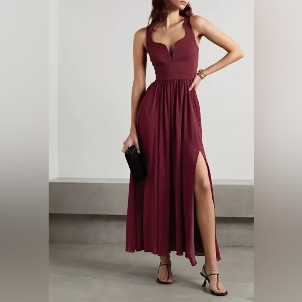 La Ligne Burgundy Carey Dress